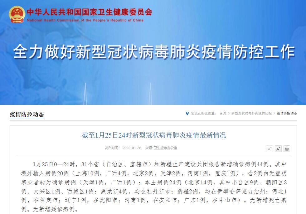 31省区市新增本土确诊44例︰(31省区市新增确诊30例本土12例)-第1张图片